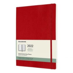 Moleskine Plánovací zápisník 2022 červený XL, měkký