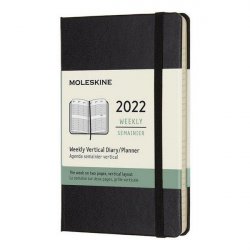 Moleskine Vertikální diář 2022 černý S, týdenní, tvrdý