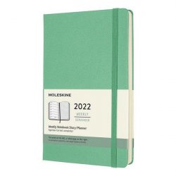 Moleskine Plánovací zápisník 2022 zelený L, tvrdý