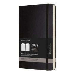 Moleskine Vertikální PRO diář 2022 černý L, tvrdý