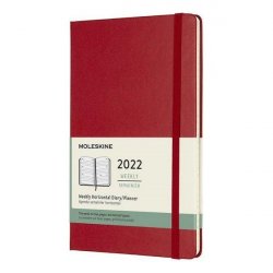 Moleskine Horizontální diář 2022 červený L, týdenní, tvrdý