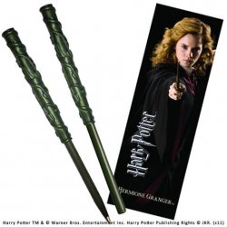 Harry Potter: Psací pero jako hůlka s knižní záložkou - hůlka Hermiony Grangerové