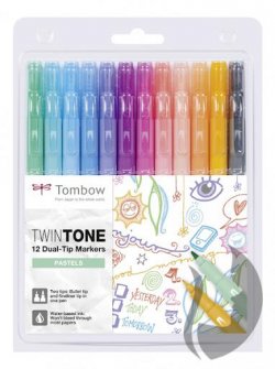 Tombow Sada oboustranných fixů TwinTone - Pastels