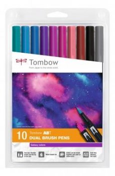 Tombow Sada oboustranných fixů ABT Dual Brush Pen – Galaxy colors 10 ks