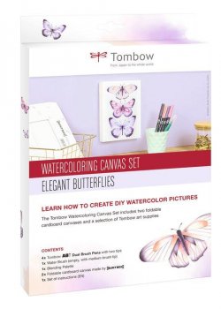 Tombow Sada Watercoloring Canvas Set Elegant Butterflies 