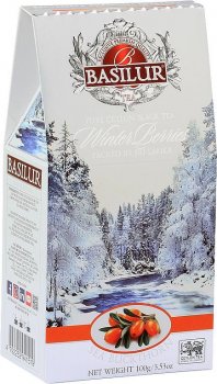 BASILUR Winter Berries Sea Buckthorn - černý aromatizovaný čaj s kousky ovoce 100g