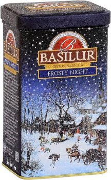 BASILUR Festival Frosty Night - sypaný černý čaj s kousky ovoce v plechovce 85 g