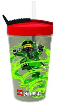 Kelímek s brčkem LEGO Ninjago Classic - červená