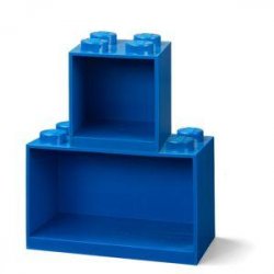 Police nástěnná LEGO Brick - modrá 2 ks