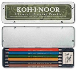 Koh-i-noor tužky mechanické (Versatil) souprava 6 ks v plechové krabičce