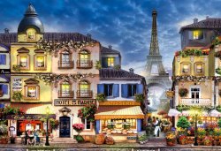 Dřevěné puzzle Snídaně v Paříži 2v1, 300 dílků