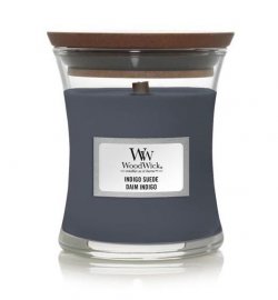 WoodWick Indigo Suede svíčka váza 85g