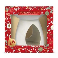 YANKEE CANDLE Vánoční dárková sada Aromalampa + 3 ks vonný vosk 22g + čajová svíčka