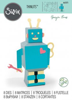 SIZZIX Thinlits vyřezávací  kovové šablony - 3D Robot