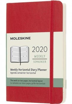 Moleskine: Horizontální týdenní diář 2020 měkký červený S