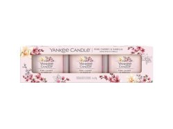 YANKEE CANDLE Pink Cherry Vanilla svíčka votivní 3ks sada