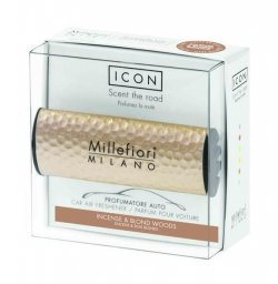 Millefiori Milano Icon Incense & Blond Woods / vůně do auta Metal Shades - zlatá