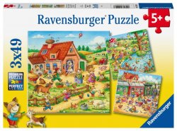 Ravensburger Puzzle - Prázdniny na venkově 3x49 dílků