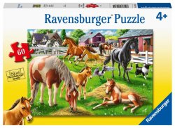 Ravensburger Puzzle - Šťastní koně 60 dílků