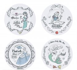 Disney Sada porcelánových talířů - Princezny (4 ks)