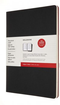 Moleskine Sešity plánovací 2 ks černé /červené A4, linkovaný