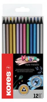 Kores Kolores Style Metallic trojhranné pastelky 12 ks