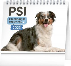 Kalendář 2023 stolní: Psi se jmény, 16,5 × 13 cm