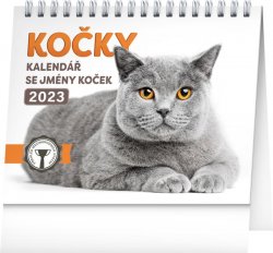 Kalendář 2023 stolní: Kočky se jmény, 16,5 × 13 cm