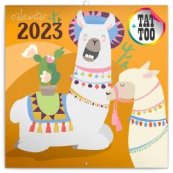 Kalendář 2023 poznámkový: Šťastné lamy, 30 × 30 cm