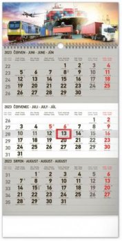 Kalendář 2023 nástěnný: 3měsíční Spedice šedý - s českými jmény, 29,5 × 43 cm