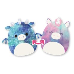 Squishmallows 2v1 - Drak Dominic a jednorožec Aina 13 cm