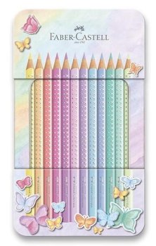 Faber - Castel Sparkle Pastelky v plechové krabičce 12 ks