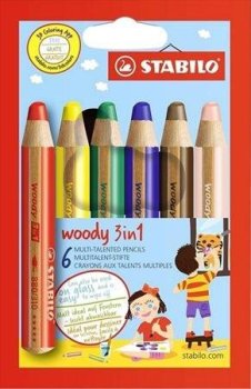 STABILO pastelka Woody 3v1 6 ks Pouzdro