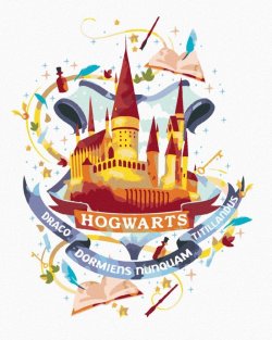 Malování podle čísel 40 x 50 cm Harry Potter - Malované Bradavice