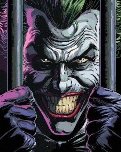 Malování podle čísel 40 x 50 cm Batman - Joker za mřížemi