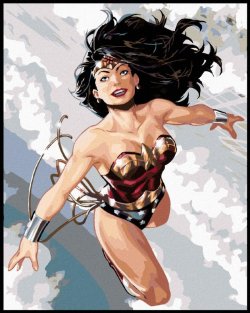 Malování podle čísel 40 x 50 cm Wonder Woman - letí