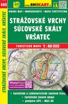 Strážovské vrchy, Suľovské skály, Vršatec 1:40T/480 Turistická mapa SHOCart