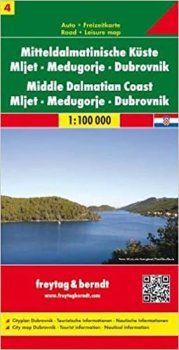 DALMÁTSKÉ POBŘEŽÍ 4 DUBROVNIK MEDJUGORJE MLJET1:100 000