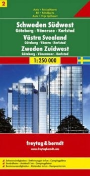 ŠVÉDSKO SCHWEDEN SÜDWEST 1:250 000