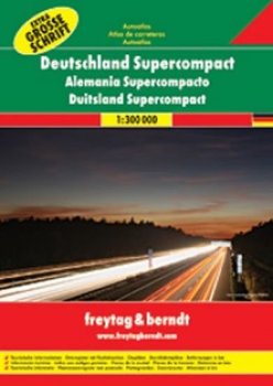 Deutschland Supercompact/Německo 1:300T/autoatlas kompakt, spirála, extra velké písmo