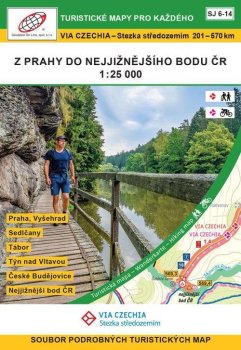 VIA CZECHIA – Stezka středozemím, box 2, Z Prahy do nejjižnějšího bodu ČR 1 : 25 000