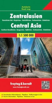 Zentralasien, Central Asia/Střední Asie,Kazachstán/jih,Kirgi stán,Tadžikistán,Turkmenistán,Uzbekistán 1:1,5M/mapa