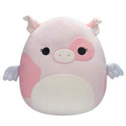 Squishmallows Růžové strakaté prasátko s křídly Peety 30 cm