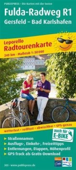 Fulda-Radweg, Gersfeld-Hann. Münden 1:50 000 / cyklistická mapa