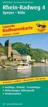 Rýnská cyklostezka 4, Speyer-Kolín nad Rýnem 1:50 000 / cyklistická mapa