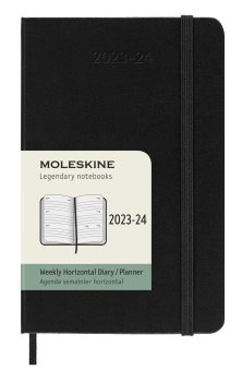 Moleskine Diář 18 měsíční 2023-24 horizontální tvrdý černý S