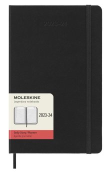 Moleskine Diář 18 měsíční 2023-24 černý L denní tvrdý