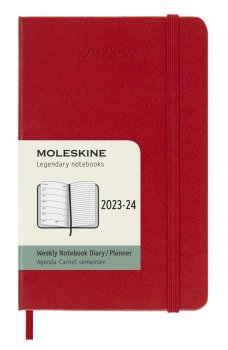 Moleskine Zápisník plánovací 18 měsíční 2023-24 tvrdý červený S