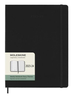 Moleskine Zápisník plánovací 18 měsíční 2023-24 tvrdý černý XL