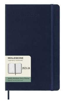 Moleskine Zápisník plánovací 18 měsíční 2023-24 tvrdý modrý L